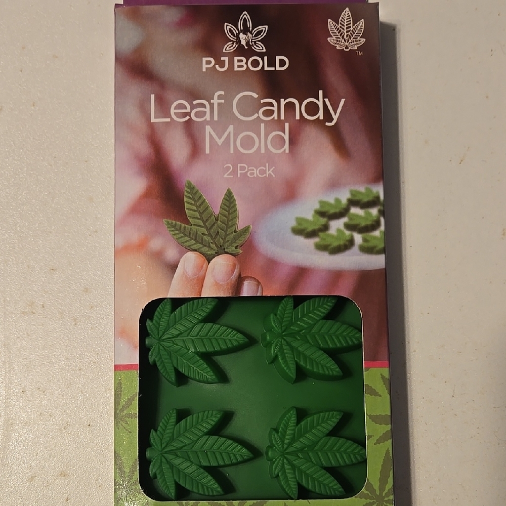 PJ Bold Embossed Silicone M-Jane Leaf Candy Mold 2 Pack, LFGB & FDA Approved New